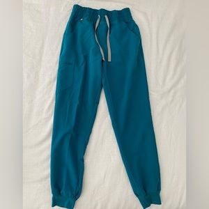 Teal high waisted Fig scrub joggers